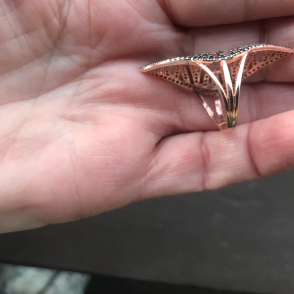 AWESOME ROSE GOLD SMOKY TOPAZ RING - Picture 5 of 5